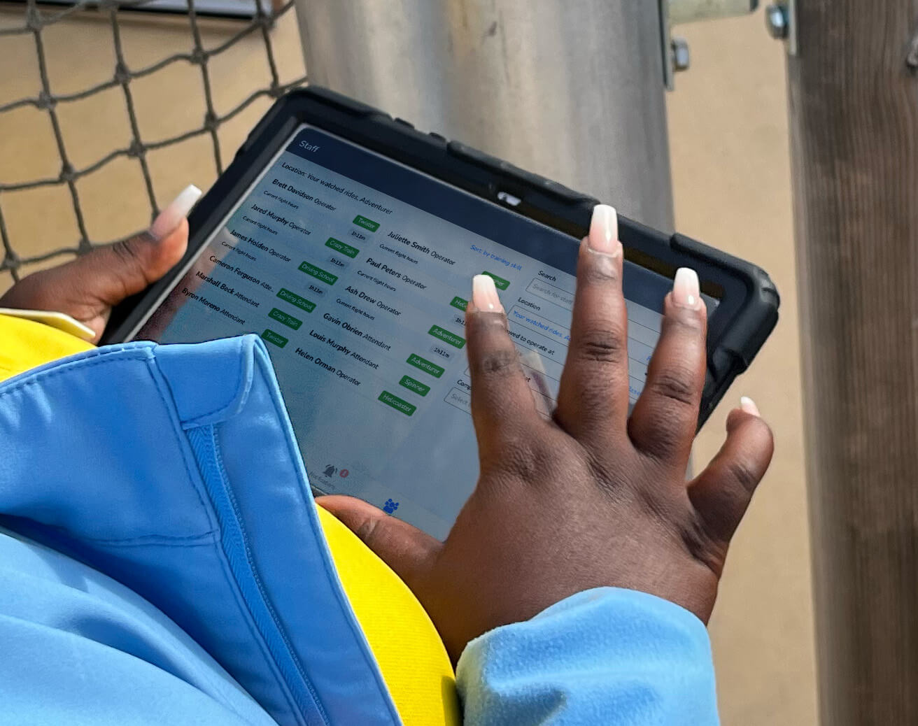 Manager_Staff_Search CmdCentr Theme Park Operations Downtime Dashboard